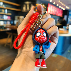 마블 영화에서 핫 스파이더 맨 애니메이션 키 체인 인형 금속 및 PVC 폭발 열쇠 고리 작은 선물 - Product Image 6