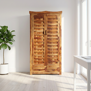 Armario de madera estilo vintage / Almirah con 2 cajones y puerta, organizador de tela hecho a mano para dormitorio, hotel, casa de campo, sala de estar - Product Image 1
