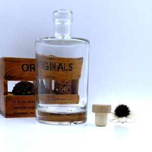 LLG Emballage de vodka fantaisie au design personnalisé 500ml 16oz Bouteille de gin en verre vide avec dessus en bois - Product Image 4