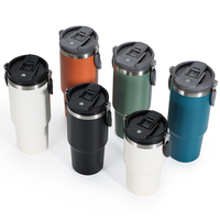 Mug isotherme de voyage Olerd 30oz en acier inoxydable avec logo personnalisé, poignée et isolation sous vide, anti-fuite, idéal pour les cadeaux d'affaires