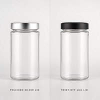 Food Grade 280ml 380ml Chili Sauce Jam Glass Jar with Deep Metal Lid