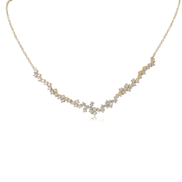 Wholesale 925 Sterling Silver Women's Gold Plated Charm Pendants Necklace with Zircon Constellation Shape Trendy Dainty Design
