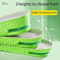 Semelles orthopédiques réglables de 1 cm à 5 cm pour augmenter la taille, inserts de talonnettes respirants avec absorption des chocs et coussin d'air pour hommes et femmes