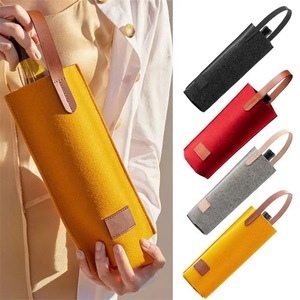 Nhanh Chóng Vận Chuyển Cảm Thấy Túi Rượu Với Da Xử Lý Gấp Whisky Và Rượu Vang Tàu Sân Bay Tote Túi Rượu Vang Duy Nhất Chai Quà Tặng Túi Chủ - Product Image 1