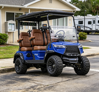 Voiturette de golf de luxe 4 places avec plafond panoramique, éclairage d'ambiance, son surround et longue autonomie de batterie, livraison directe usine