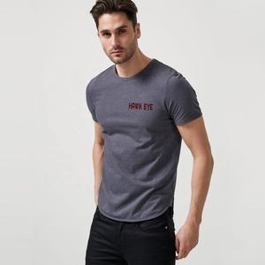 Camiseta de Manga Corta con Cuello Redondo para Hombre, Ajustada, de Poliéster/Algodón Grueso, con Serigrafía Personalizada con Logotipo Frontal - Product Image 1