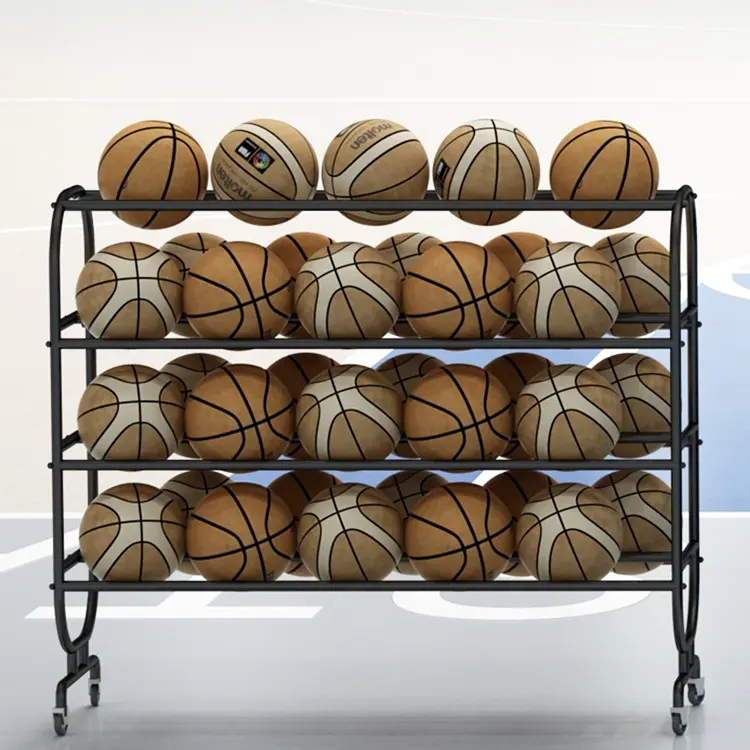 Moveable Rolling Basketball Ball Cart Ball Storage Cart for Basketball/Volleyball/Bowling Ball