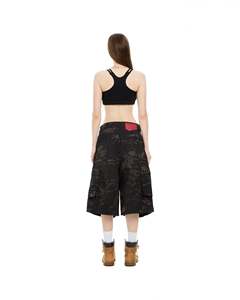 Shorts cargo A.r.m.y, coupe ample, 100 % coton, tissu kaki, design spécial avec broderie détaillée sur le devant et le dos - Product Image 4