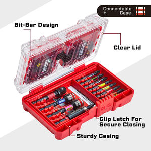 Genxurn – Kit de 52 embouts de tournevis à chocs, boîtier rouge, codage couleur, outils industriels et de bricolage à couple élevé - Product Image 2