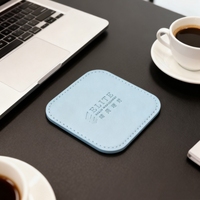 Sous-verre en cuir PU gaufré personnalisé, sous-verre de table en PU personnalisé pour la promotion, ensemble de sous-verres pour tasses, vente en gros, dessous-de-plat en cuir pour la cuisine