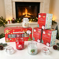 Coffret cadeau de bougies parfumées de Noël, cire de soja, huile essentielle aromatique pour la maison, parfum d'intérieur, cadeau idéal