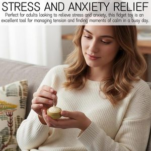 Porte-clés anti-stress Dumpling en acier inoxydable et silicone, portable, avec impression en relief, jouet pour soulager l'anxiété - Product Image 4