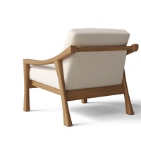 Fauteuil d'appoint en tissu bouclé avec structure en bois, siège unique, pour salon intérieur, mobilier de loisirs avec accoudoirs