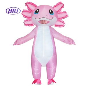 Costume gonflable de <span class=keywords><strong>salamandre</strong></span> mignon pour <span class=keywords><strong>adulte</strong></span>, mascotte Axolotl rose pour femmes et hommes, déguisement animal pour fête cosplay et costumes d'anime - Product Image 1