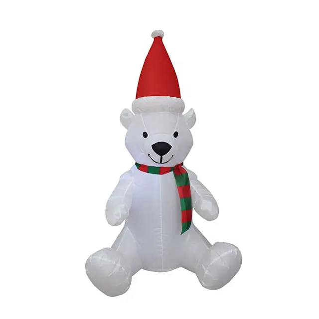 120cm 4ft Inflatable polar bear for christmas decoration christmas items small LED decoration indoor outdoor decoration