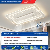 Lampu Kipas tanpa daun, LED kontrol suara cerdas gaya baru, suasana minimalis Nordik untuk ruang tamu Master kamar tidur belajar