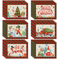 Ychon Neuerscheinung Weihnachtsmuster-Tischsets Individuell Bedruckte Tischsets Wärmeisolierende Tischmatten Weihnachtsdekoration