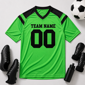 Maillot de football rouge personnalisé pour homme, manches courtes, col en V, impression par sublimation, séchage rapide, nom et numéro de l'équipe 00, taille adulte - Product Image 6