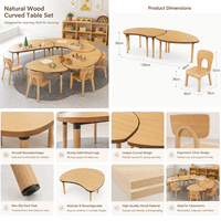 Juego de Mesa y Silla de Madera Montessori para Niños Pequeños, Muebles para Preescolar, Guardería, Jardín de Infancia