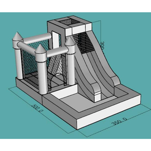Château gonflable tout blanc gonflable combiné de glissière de maison de rebond commercial avec la fosse de boule - Product Image 4