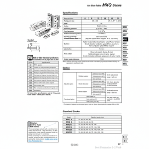 โต๊ะสไลด์แบบนิวเมติก SMC อุปกรณ์จัดการวัสดุ MXQ12L-20A - Product Image 1