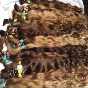 Miel rubia doble dibujado sin procesar crudo europeo virgen ruso eslavo Remy cabello humano coletas paquetes extensiones de cinta pelucas - Product Image 5