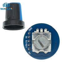Modul Encoder Rotary AITEWIN ROBOT untuk Pengembangan Sensor Brick, Tombol Potensiometer Putar Audio Bulat EC11