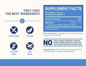 Cápsulas de magnesio de servicio de etiqueta privada OEM de fábrica 100% Suplemento de magnesio de soporte de hueso, corazón y músculo quelado y purificado - Product Image 4