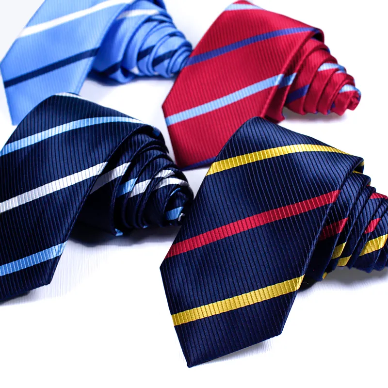 TONIVANI-51 סיטונאי באיכות גבוהה פס פוליאסטר קלאסי עניבת Mens פוליאסטר עניבה זכר סקיני עניבות