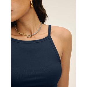 เสื้อกล้ามสายเดี่ยวคอสูงแบบรัดรูปสำหรับผู้หญิง ยี่ห้อ FOXA ผ้าถัก ระบายอากาศได้ดี เหมาะสำหรับฤดูร้อน - Product Image 6