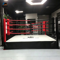 Plateforme d'entraînement de boxe surélevée personnalisée, surface antidérapante en PU rembourrée pour la salle de sport, le club, le kickboxing, le Sanda, les combats amateurs