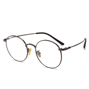 Round Full Rim <b>Eyeglasses</b> <b>Frame</b> 77507 Anti Blue Light Lightweight Unisex Metal Optical Glasses - Product Image 5