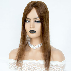 Doğrudan Fabrikadan Satış 3*5 inç İpek Tabanlı Kahverengi Düz Bakire İnsan Saçı Tepe Saçları %130 Yoğunluk Üstün Kalite Avrupa Remy Kadınlar İçin - Product Image 5