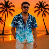 Chemise sur mesure, décontractée à boutons - OEM/ODM Logo personnalisé Manches courtes Imprimé floral tropical pour vacances et stations balnéaires Décontractée pour hommes