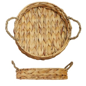 Umweltfreundliche Runde Wasserhyazinthen-Seegras Langlebige Vintage-Aufbewahrungskörbe mit Griff für Kleidung und Haushalt - Product Image 6