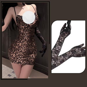 ชุดนอนลายเสือดาวแบบดั้งเดิม โชว์สะโพกสุดเซ็กซี่ ชุดชั้นในเซ็กซี่ ลูกไม้เย้ายวน ชุดชั้นในเสริมเสน่ห์หน้าอก ชุดเซ็ตฟรี - Product Image 3