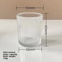 Portavelas Cilíndricos de Vidrio Borosilicato de Alta Calidad, 55x65mm, 100ml, Resistentes al Calor, Transparentes/Ámbar/Verdes/Marrones, Venta al Por Mayor
