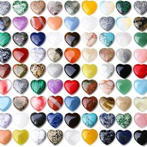 หินโรสควอตซ์อะเมทิสต์ไทเกอร์อายรูปหัวใจขนาด 2 ซม. หินคริสตัลดิบธรรมชาติ หินปาล์มสโตน - Product Image 5