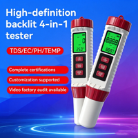 Testeur de pH à électrode en verre à réponse rapide, détecteur portable de TDS, EC et température de l'eau, stylo multifonctionnel pour la qualité de l'eau des aquariums