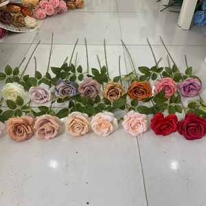 Flores artificiales de seda de un solo tallo para boda, Rosa melocotón, rosa, para Acción de Gracias, graduación, Pascua, 2017 - Product Image 1