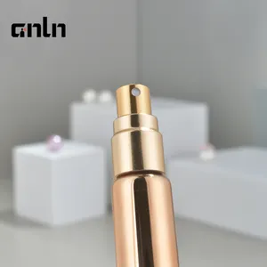 ANLN-botellas de cristal vacías para Perfume, rociador de niebla de color dorado, plateado y negro, 6ml, 10ml, 15ml, UV