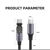Câble USB C magnétique à 180 degrés, 100W 5A, charge rapide, cordon de données rotatif de type C, 1,2 m 2 m pour téléphone, tablette, ordinateur portable