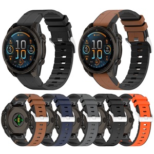 <span class=keywords><strong>Correa</strong></span> de Reloj de <span class=keywords><strong>Cuero</strong></span> de 20 mm, 22 mm, 26 mm con Revestimiento de Silicona de Cambio Rápido para <span class=keywords><strong>Garmin</strong></span> <span class=keywords><strong>Fenix</strong></span> <span class=keywords><strong>6X</strong></span> 7 <span class=keywords><strong>Pro</strong></span> 8 / Instinct Quickfit - Product Image 1