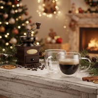Lot de tasses à café en verre à double paroi pour expresso, vente en gros