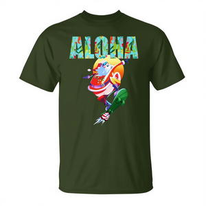Camiseta navideña hawaiana con diseño de Papá Noel tropical Aloha Mele Kalikimaka - Product Image 2