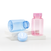 Bouteilles d'emballage cylindriques en plastique PET recyclé, couleur personnalisable, bouchon à clapet, sérigraphie, 150 ml