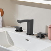 Robinetterie de salle de bain de luxe en laiton, mitigeur large pour lavabo, bec de robinet de baignoire chromé
