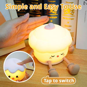 Новый подарок на день рождения, украшение комнаты, ночник для детской комнаты, перезаряжаемый регулируемый светодиодный светильник, силиконовый светильник для торта, ночник для детей - Product Image 2