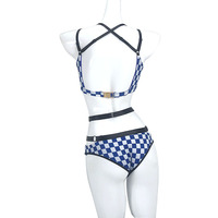 Vêtements de Sport sans manches pour femmes, imprimé damier, taille basse, Sexy, pôle, danse, prix d'usine