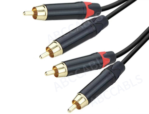 ABCCABLS - Cable de Audio RCA Macho a RCA Macho de 2 Piezas, Conector Chapado en Oro, Cable de Interconexión Estéreo AV de PVC para Altavoces de Cine en Casa, MP3 - Product Image 1